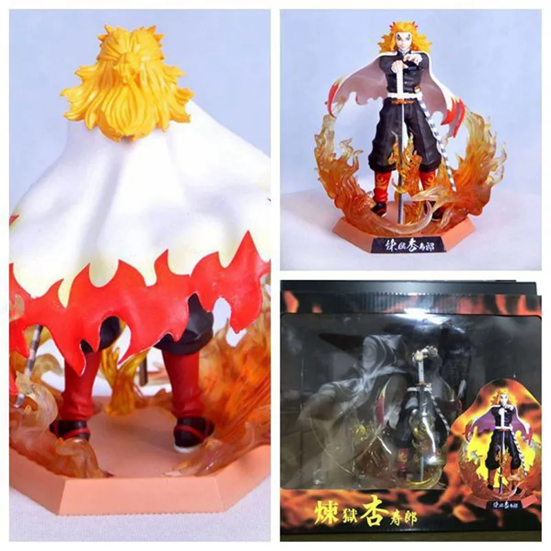 

20cm Demon Slayer Rengoku Kyoujurou PVC Action Figures Toys GK Anime Kimetsu No Yaiba PVC Figurine Toy