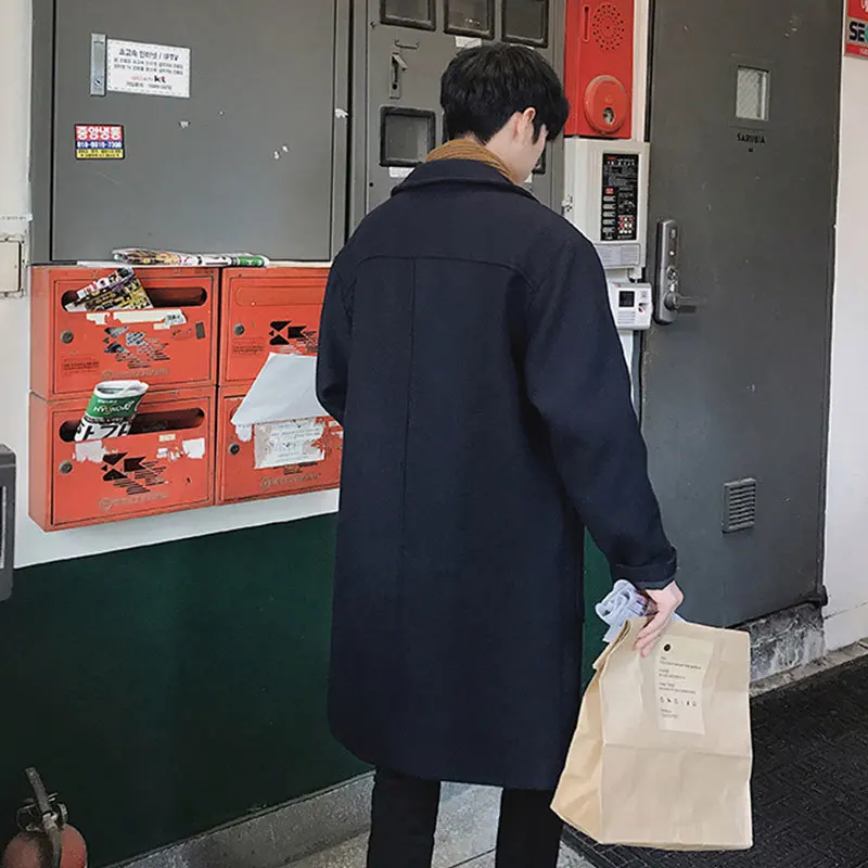 Liketkit мужской Тренч зима 2019 мужское однотонное длинное пальто большого размера
