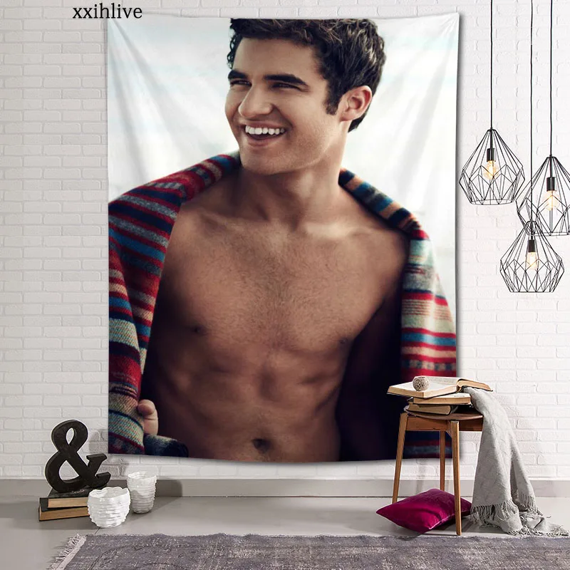 

New Arrival Custom Darren Criss Actor Printing Tapestry More Size Home Living Room Bedroom Decorative Wall Blanket