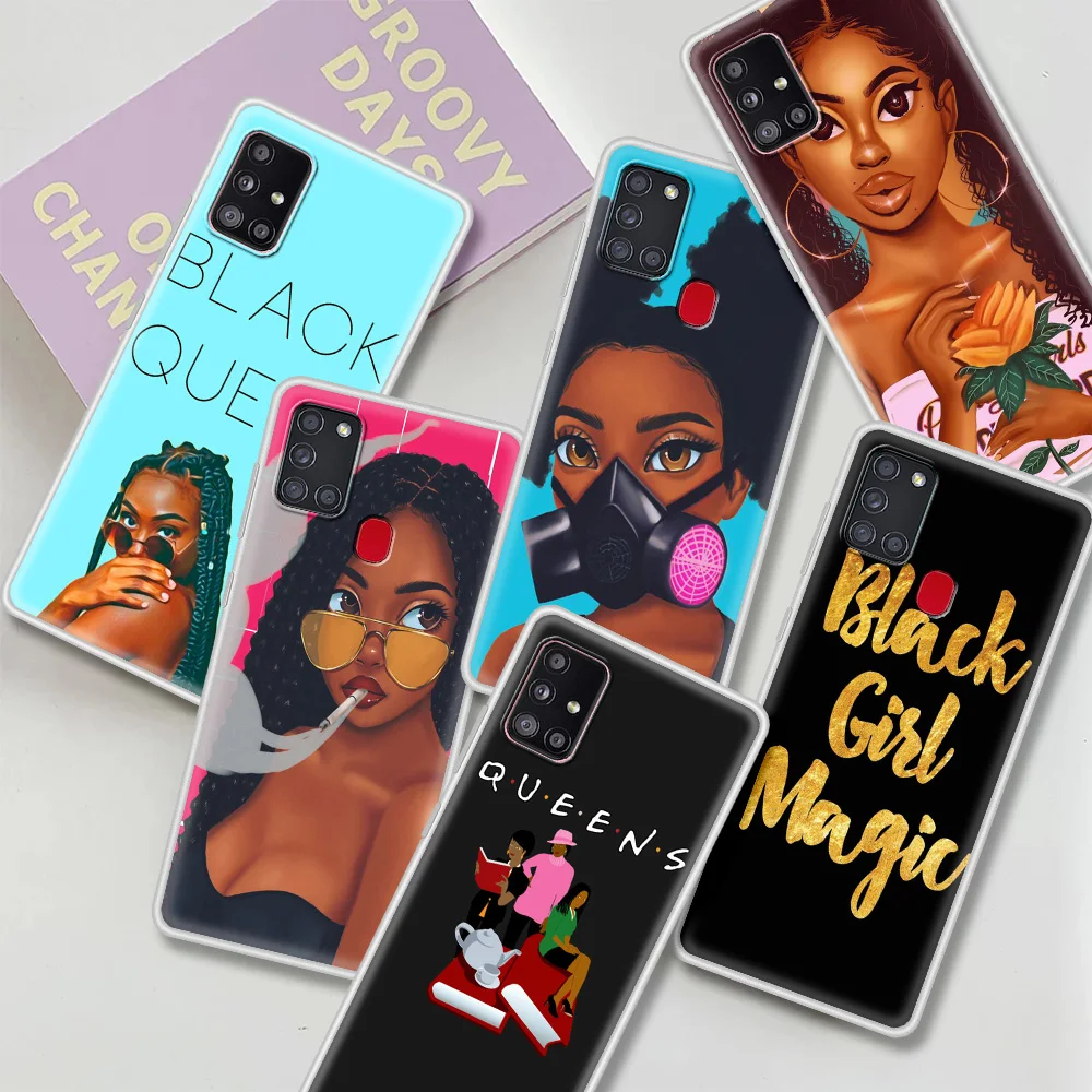 

Case For Samsung Galaxy A51 A71 A21s A31 A12 A52 A41 A11 Matte Frosted A32 A72 Soft Phone Coque A02s Funda African Afro Melanin