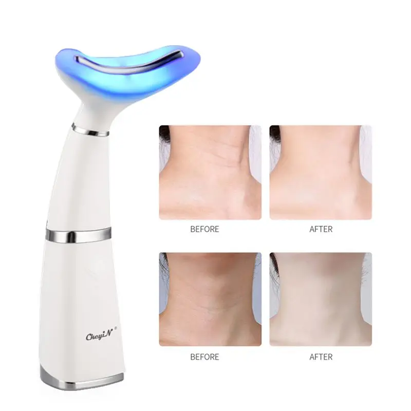 

LED Photon Heating Therapy Neck Face Lifting Massager Electric Sonic Vibration Skin Facial Lifting Tighten Anti-Wrinkle Beauty