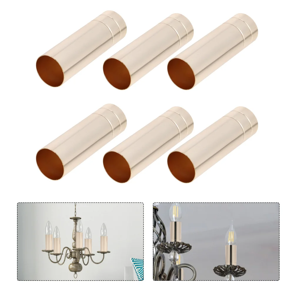 

6pcs Lamp Holder Sleeves European Style Chandelier Lamp Base Iron Covers