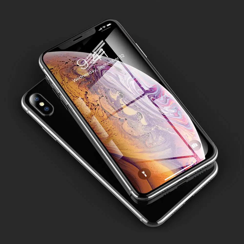 Рок 0 23 мм изогнутое закаленное стекло для iPhone XS Max анти-синий-легкий полный охват