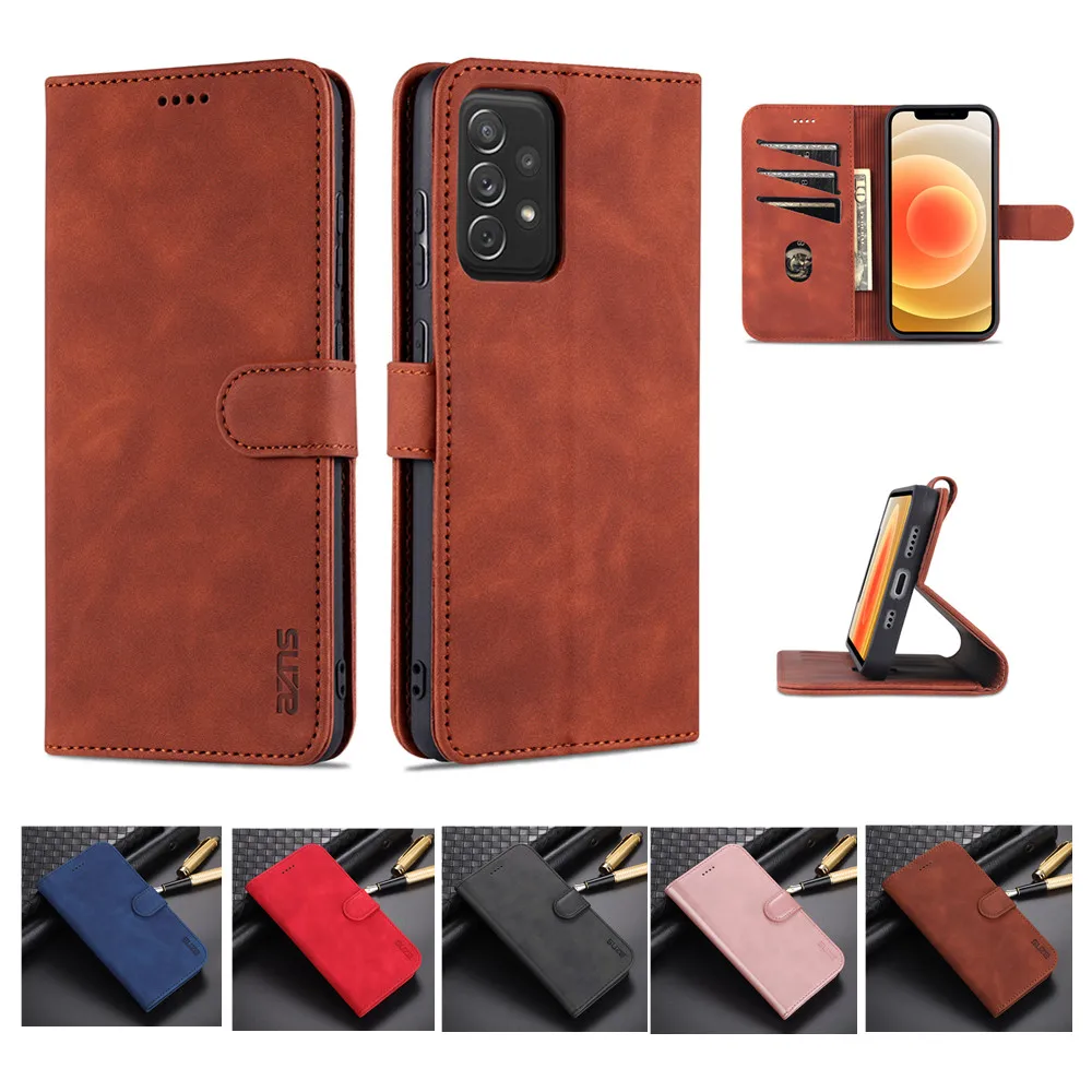 

Leather Wallet Phone Case for Samsung Galaxy A82 A72 A52 A42 A32 A12 S21 Ultra S20 FE Note 20 Capa Shockproof Folded Stand Cover