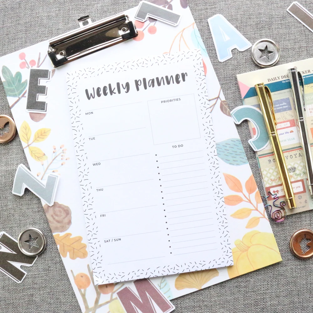 Domikee Новый Классический магнитный холодильник еженедельник блокнот A5 школьный