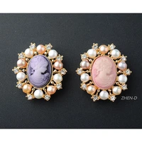 zhen d jewelry beauty mirror brooches pins surrounded by natural freshwater pearls crystal elegant classic gift