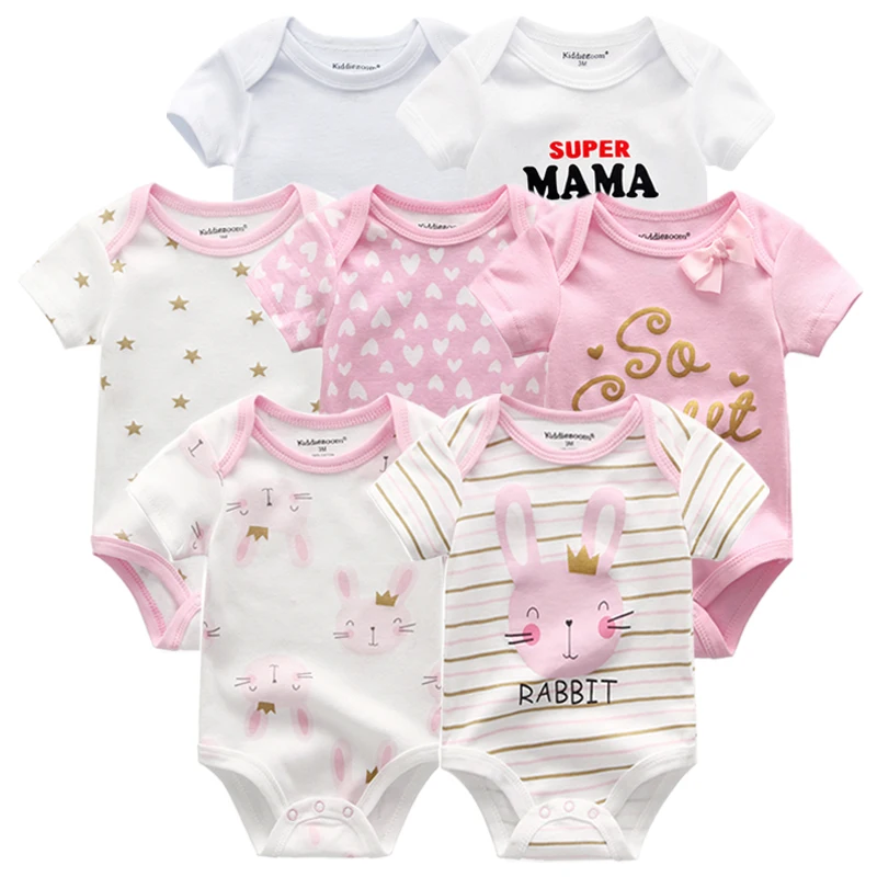 Комбинезон детский kiddiezoom 7 шт./лот унисекс хлопок 2021 размер: 3 m/6м/9 m/12м/18 M цвет в