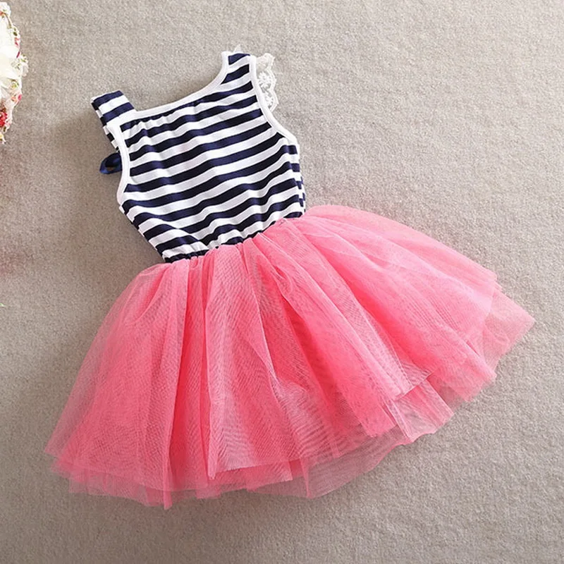 Летнее пляжное платье для маленьких девочек детское платье-жилет в полоску