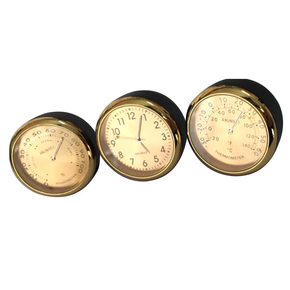 Автомобильные Часы Круглые светящиеся кварцевые часы механический термометр