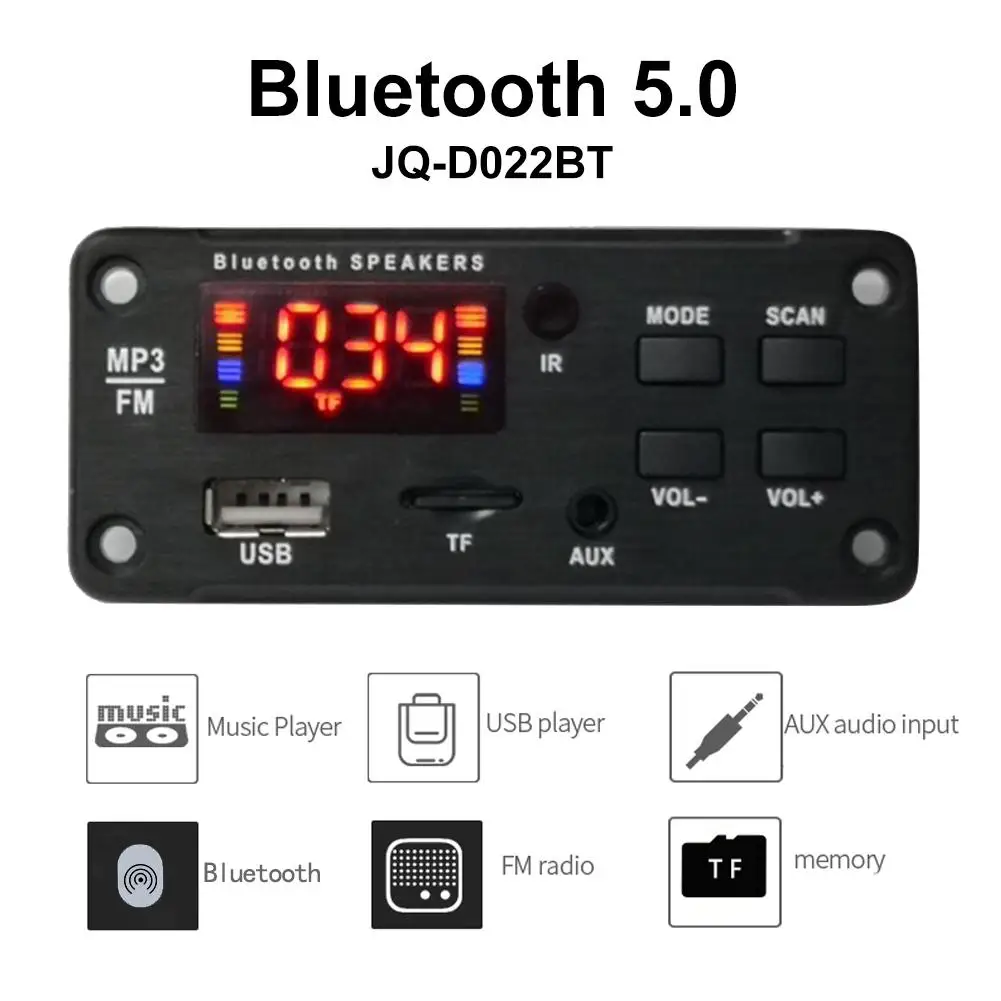 Автомобильный FM-радиоприемник Bluetooth BT 5 0 модуль динамика MP3 декодер плата