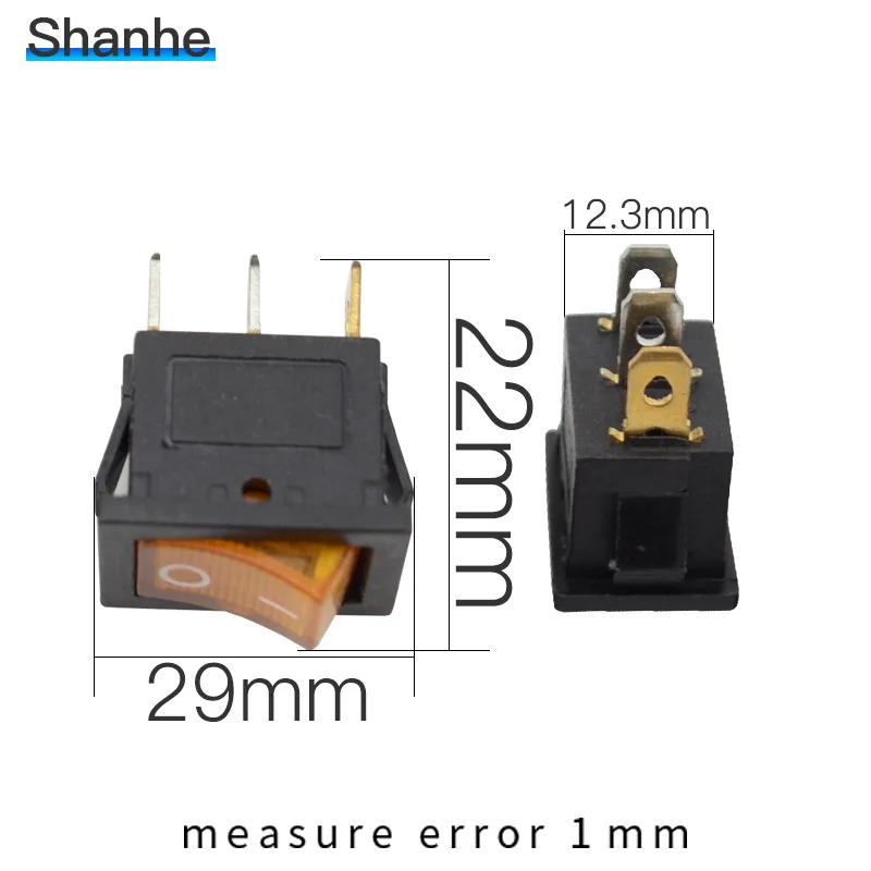 5 шт. Mini 3 Pin приборной панели вкл/выкл Водонепроницаемый перекидной переключатель с подсветкой Spst с светильник