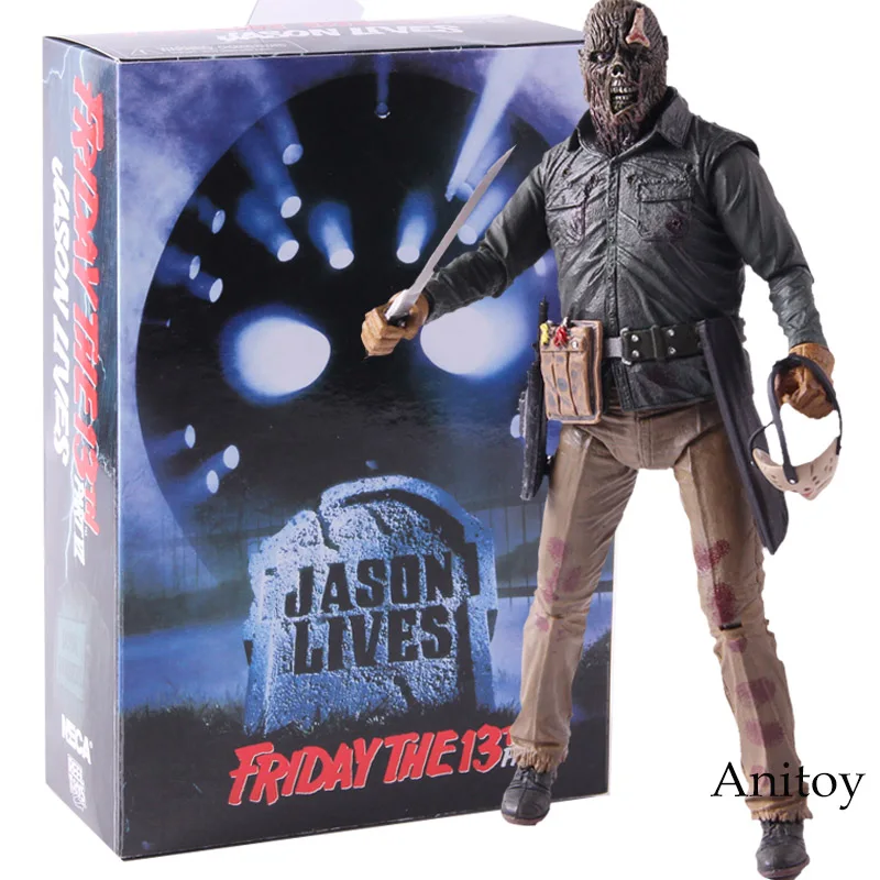 C with retail box NECA Friday the 13th Jason Voorhees фигурка 2009 Делюкс издание ПВХ Ужасы коллекционные вещи модель игрушки - Цвет: C with retail box