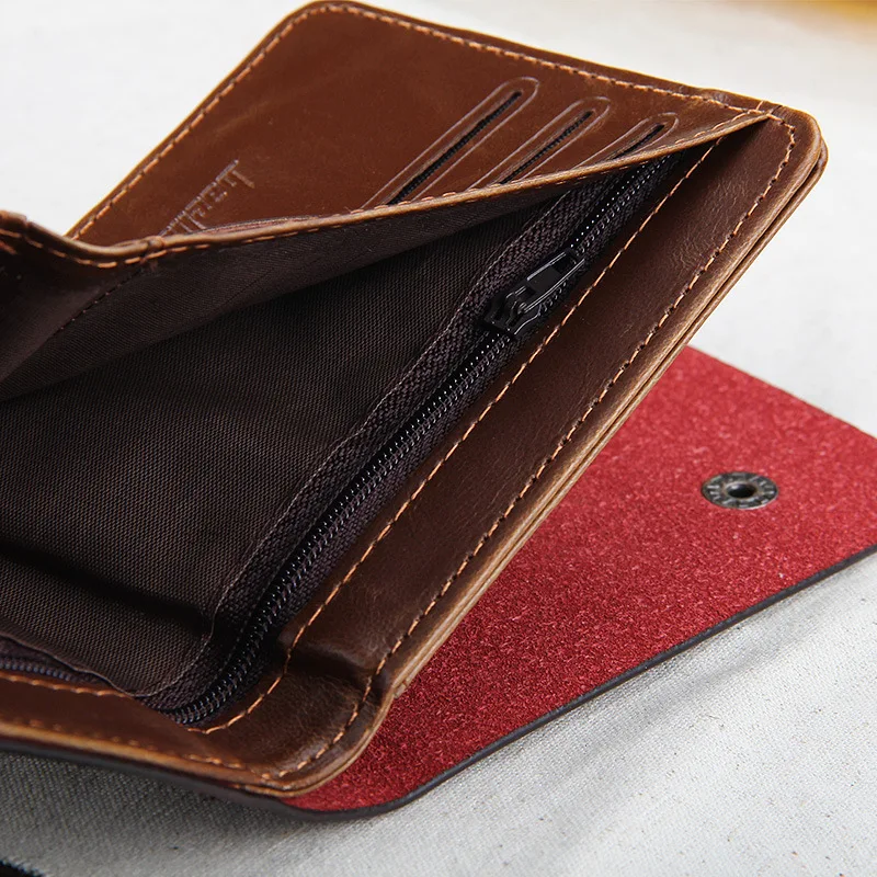 

Leather Vintage Men Wallets Male Money Bag Hasp Hollow Out Small Wallet Men Clutch Purse Card Holder Coin Pocket