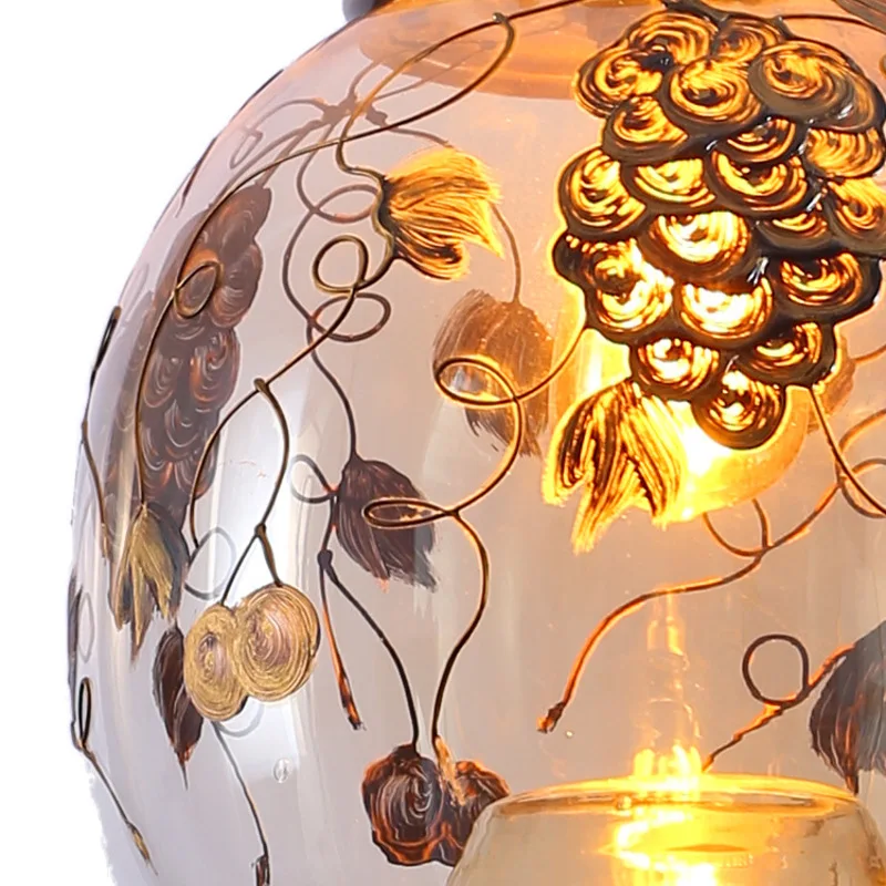 Новый Янтарный стеклянный подвесной светильник s роскошный золотой домашний