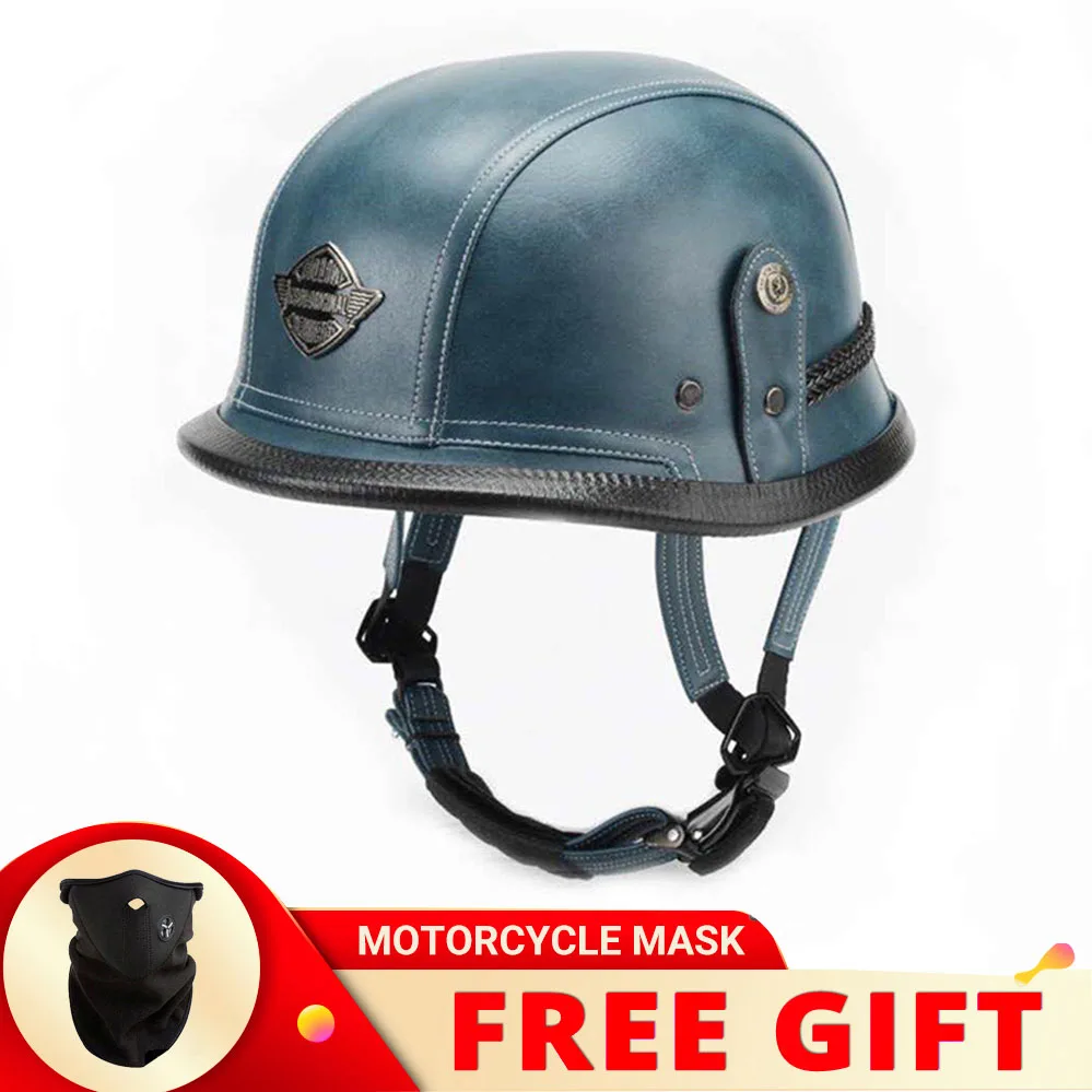 Новый немецкий мотоциклетный полушлем времен Второй мировой войны в винтажном