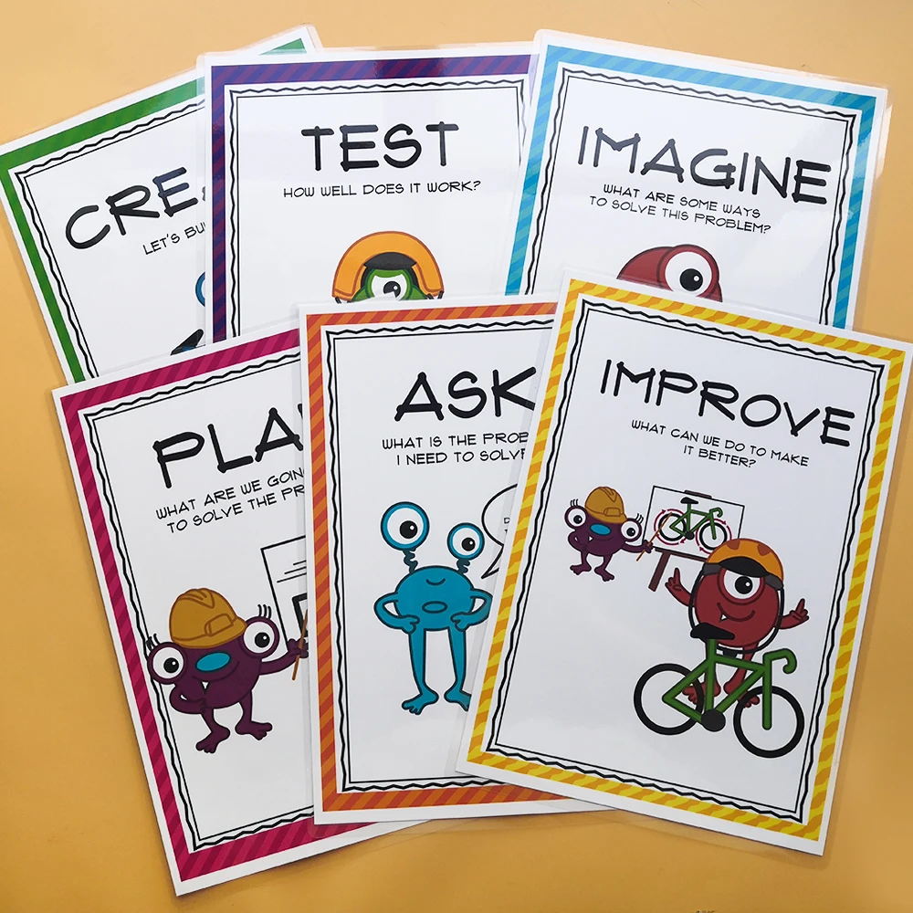 6 шт./партия постер для обучения на английском языке с большим стержнем карты