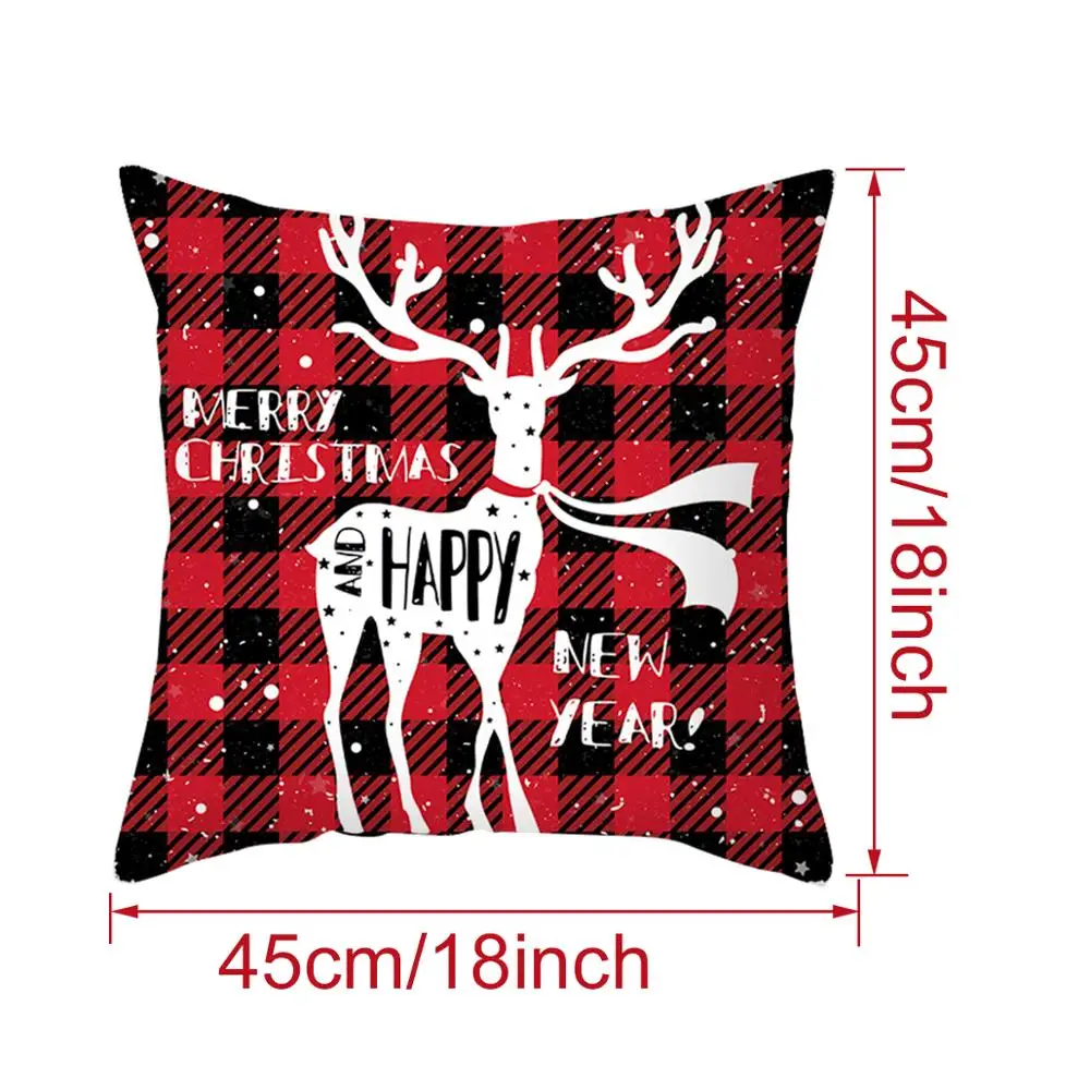 45x45 см Красная рождественская наволочка с рождественским декором для дома Санта