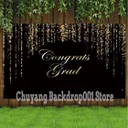 Черное золото класс 2021 Выпускной фон воздушный шар счастливый градиент Вечеринка декорация фотография фоны баннер