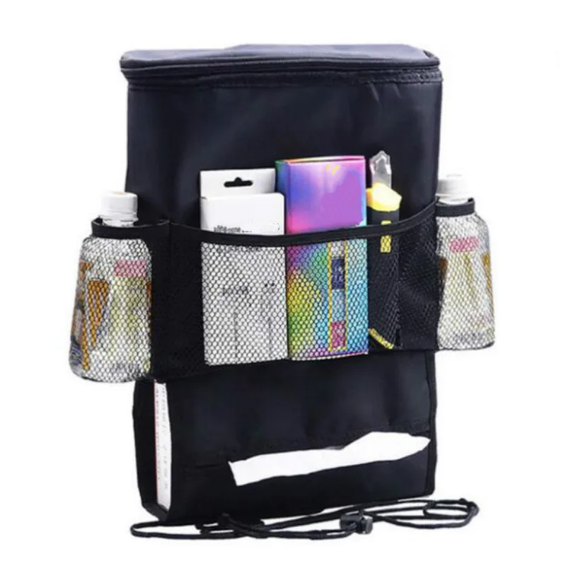 Black Car Back Seat Organizer Storage Bag Car Hanging Bag Multi-Pocket Auto Car Storage Tissue Box Car-styling
