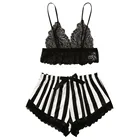 Женская пижама, сексуальный кружевной Атласный пижамный комплект, белая кружевная Пижама с V-образным вырезом, милая майка без рукавов, топ и шорты # W