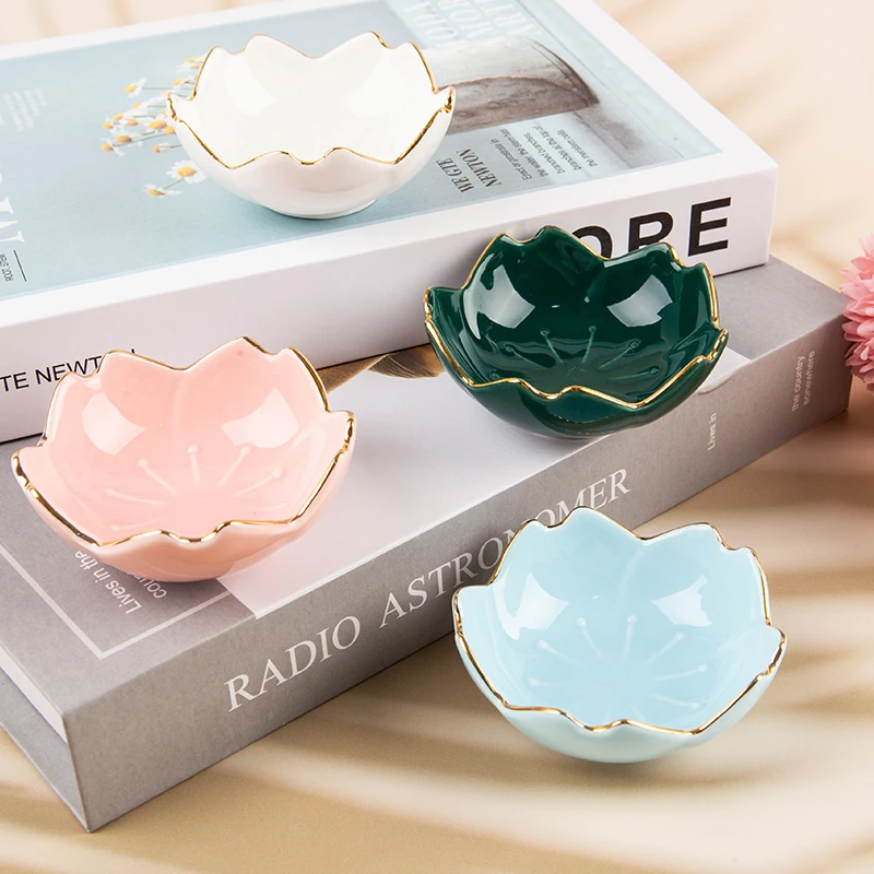 1 шт. керамическая приправа в японском стиле с цветами маленькое блюдо Круглый