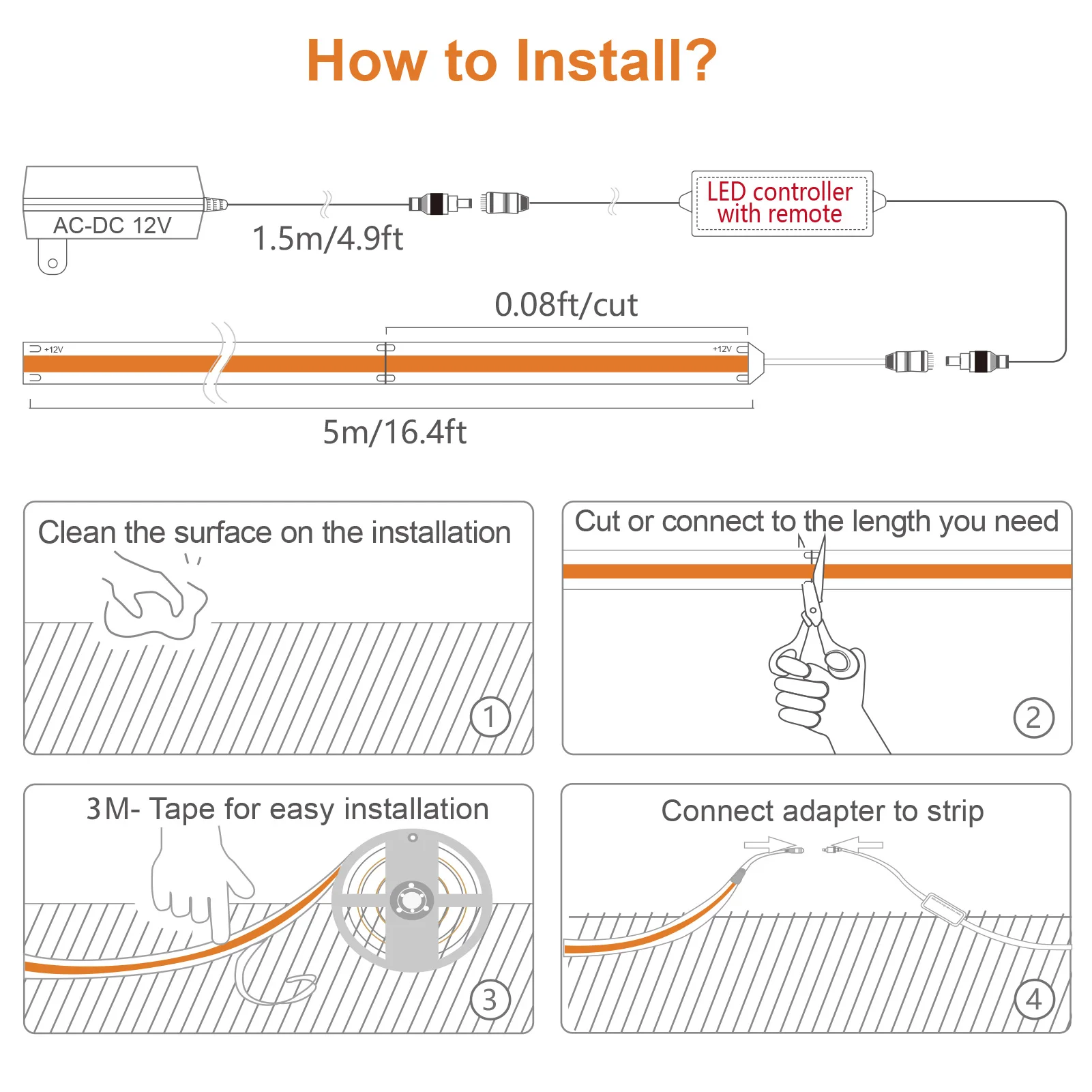 Супертонкая Светодиодная лента 4 мм 480 светодиосветодиодный s/M гибкая высокая