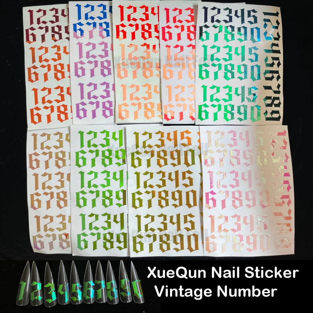 

XueQunRetro numbers Nail Sticker