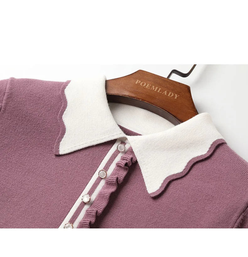 

Heliar Elegant dresses for women Long Sleeve Knitted Purple Dress Fashion Inside Slim A-Line Elastic Knee dresses For Women