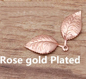 Rose gold Plated 100 шт 13*32 мм Металл латунь материал 7 цветов покрытием филигранная подвеска в форме листа для изготовления ювелирных изделий - Цвет: Rose gold Plated