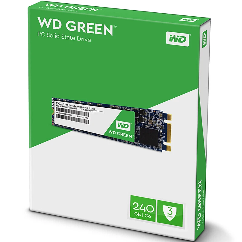 Внутренний твердотельный накопитель WD Green PC SSD 120/240 ГБ 480 M.2 2280 SATA 540|Внутренние