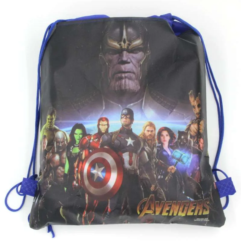 Школьная сумка из нетканого материала с изображением Мстителей рюкзак на шнурке