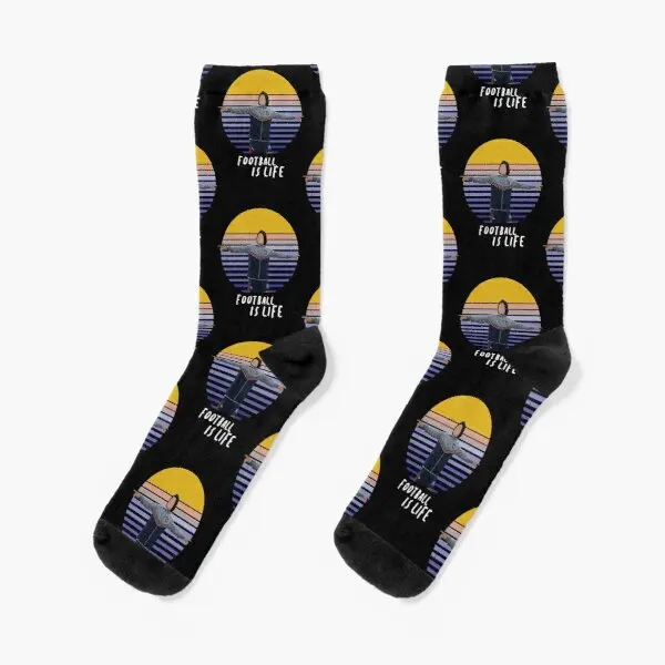 

Football Is Life Vintage Sunset Crew Socks Women Cartoon Funny Pattern Mens Cotton Sports Best Breathable Black Cute Girls
