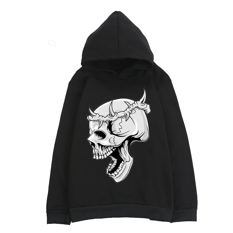 

Skull horrible hoodies sweatshirt with hood for kids 2021 newest hoodies for boys girls cotton long sleeve kids printed clothes