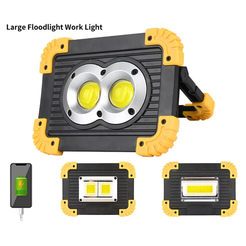 

Multipurpose LED Emergency Portable Super Bright Work Light Rechargeable Spotlight for Outdoor Camping Lamp Flashlight
