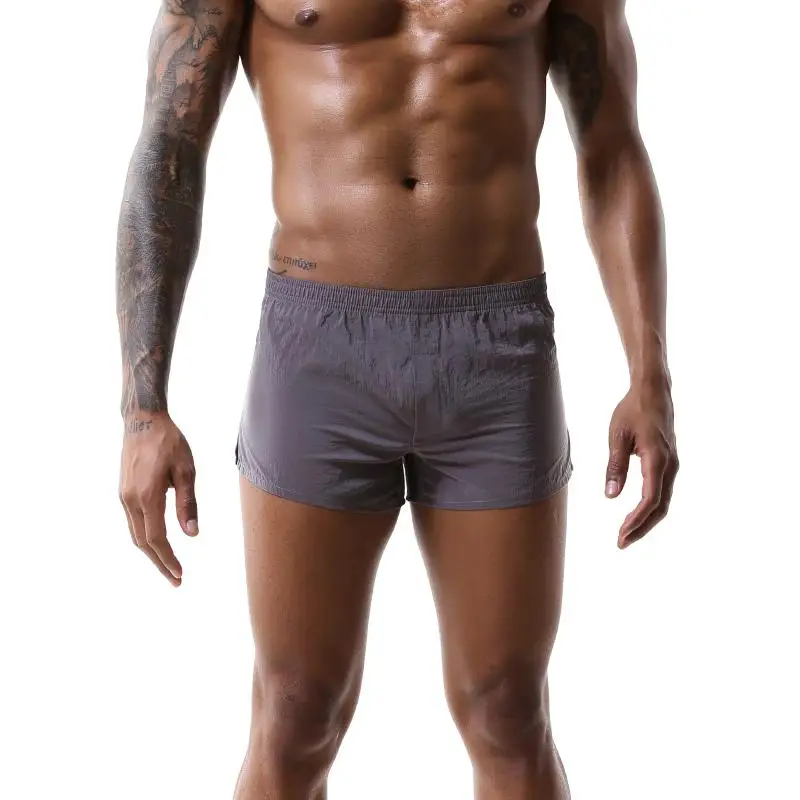 

AIIOU Men Underwear Boxer Shorts Solid Mens Loose Pants Comfortable Homewear Boxer Casual Pouch Sleepwear Male Nylon Underpants