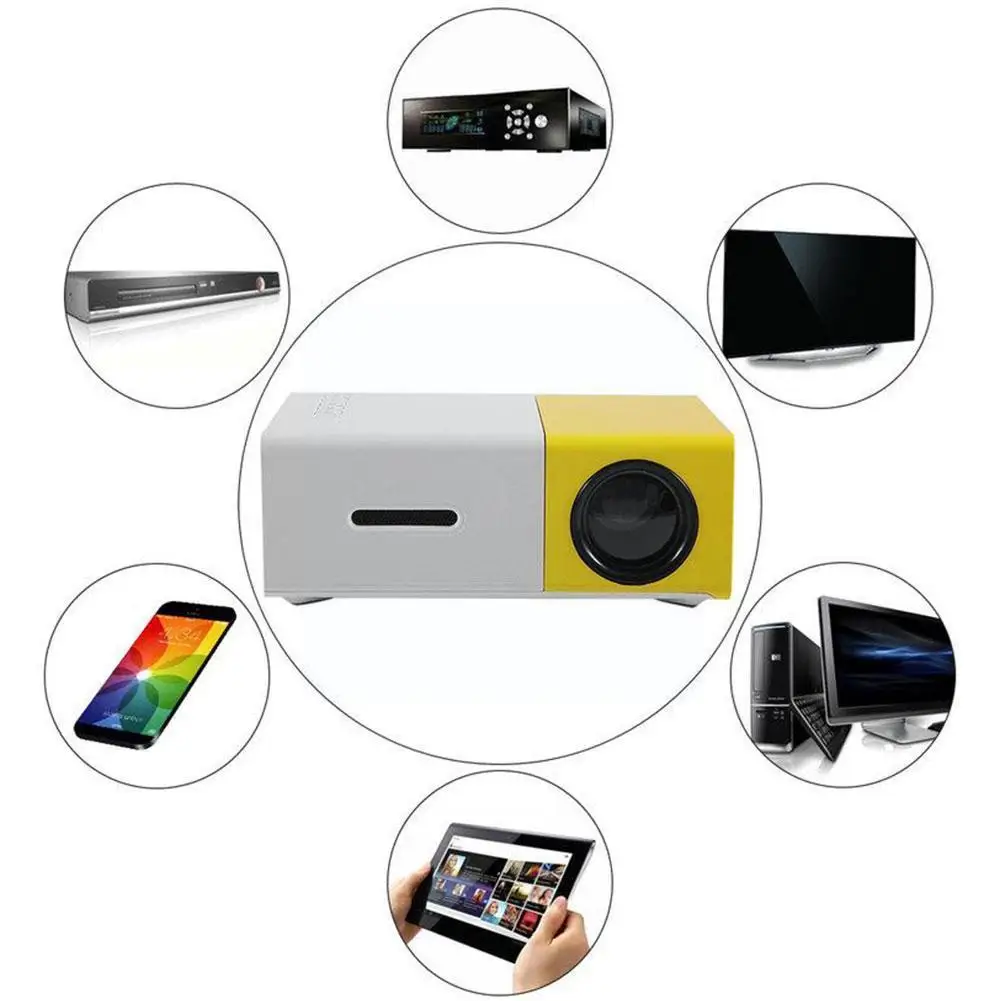 1080P домашний кинотеатр USB HDMI-совместимый с AV SD Pico HD 3D проектор мини светодиодный
