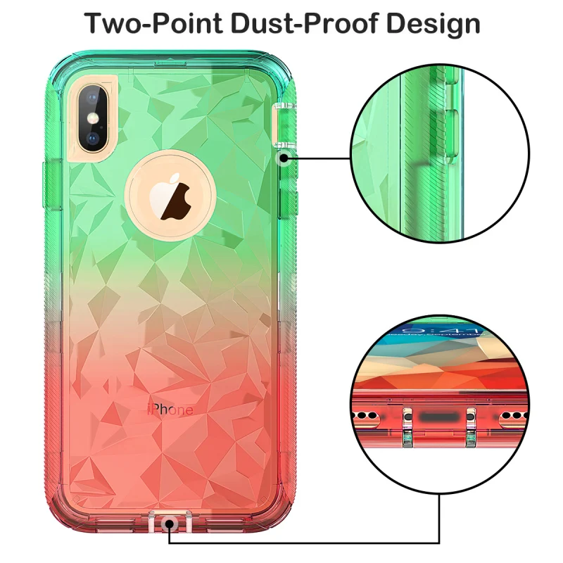 Цветной Твердый чехол с градиентом для iPhone X XS Max 8 7 6 Plus чехол для телефона защитный чехол Fundas Coque для iPhone 8 7 Plus