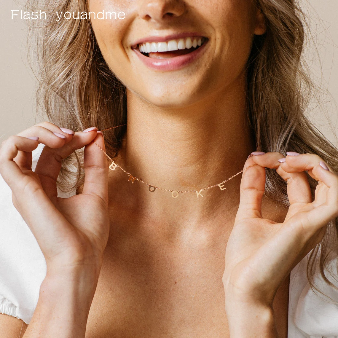 

Flash youandme 925 Sterling Silver Letter Necklace Name Necklace Perfect Custom Letters for Your Minimalist Look Gifts for Mom