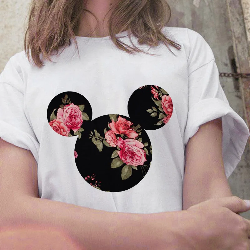 

NEW Summer Simple T shirt Mouse Head Cartoon Fashion Vintage short sleeve print casual Vouge Tshirt