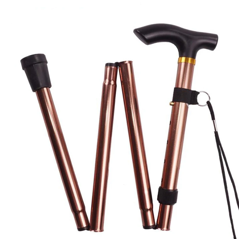 

Walking Stick Telescopic Baton Hiking Trekking Poles Aluminum Alloy Metal Folding Cane Crutches Pole For Elderly People