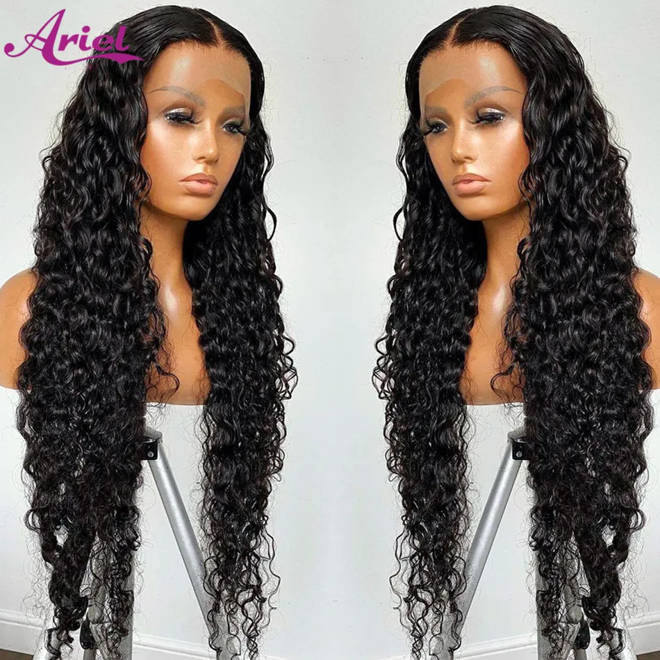 

28 30 32 Inch Long Water Wave Lace Front Wig 13x4 HD Lace Frontal Wigs For Women Malaysian Deep Curly Human Hair Wig Pre Plucked