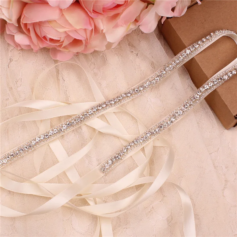 Серебряный свадебный пояс Стразы с кристаллами и жемчугом для свадебных платьев