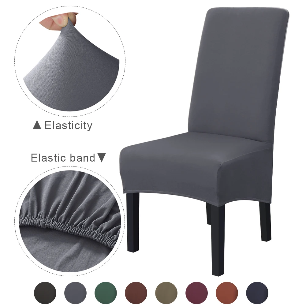 Чехлы на стулья размера XL из спандекса однотонные чехлы для столовой грязные кресла стрейч кухня 1 шт.|Чехлы