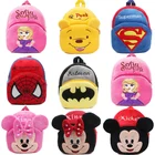 Плюшевая сумка 23 см из мультфильма Disney, рюкзак с Микки Винни-пухом, Мстители, Человек-паук, детский садовый и школьный портфель