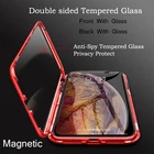 Новый металлический магнитный чехол из закаленного стекла для iphone xs max, Магнитный защитный чехол для Iphone XR XS MAX X 8 7 Plus