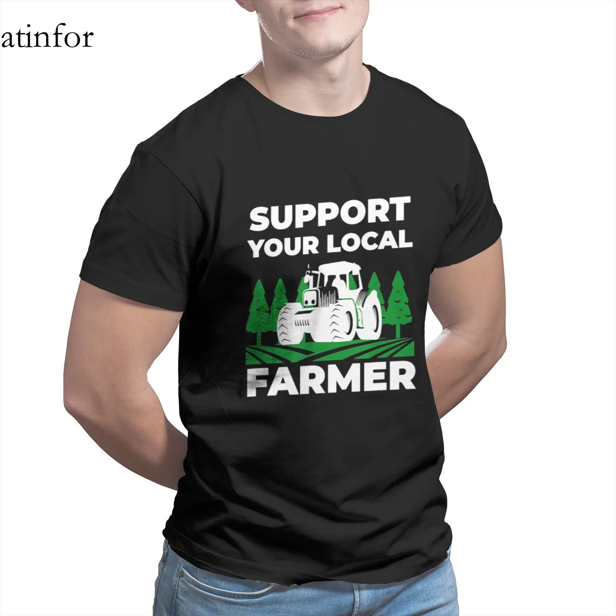 

Support Your Local Farmer Vintage Retro Style Tr 100% Cotton Funny Punk Short Sleeve Oversized Plus Size Clothing 17306
