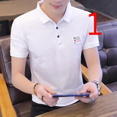 

T-shirt men's Korean version of the self-cultivation 2020 spring half-sleeved embroidery mercerized cotton tide