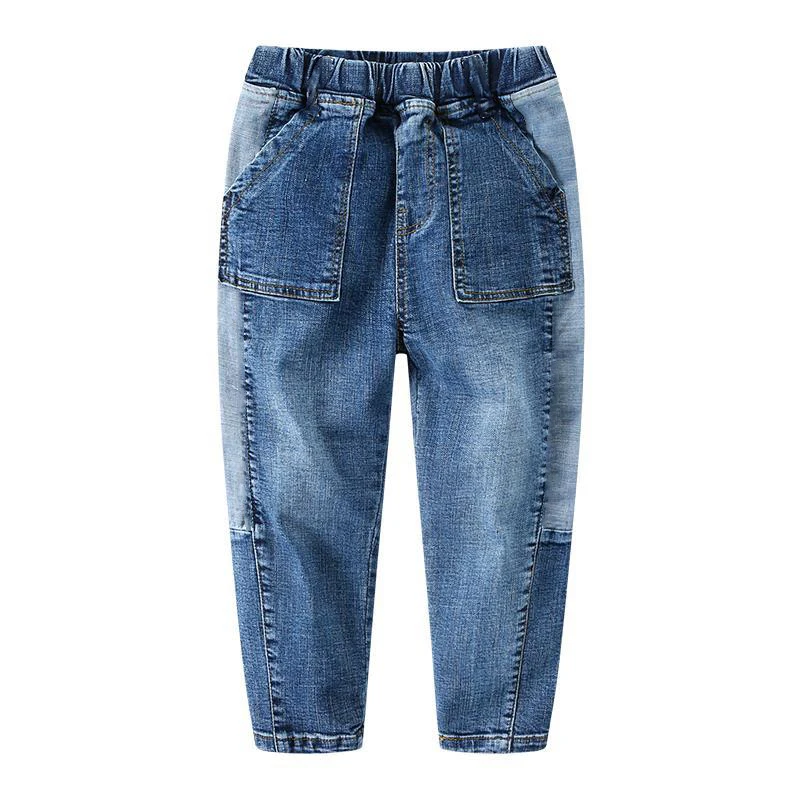 IENENS Kids Boys Loose Jeans Clothes Cowboy Pants Children Solid Color Denim Trousers Clothing Baby Boy Casual Stretch |