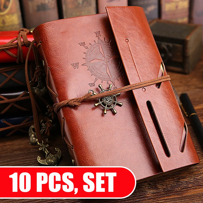 

Retro Traveler's Notebook Pu Planner Collect Note Book Creativity Leather Pirate Anchors Spiral Notebooks Stationery Gift Diary