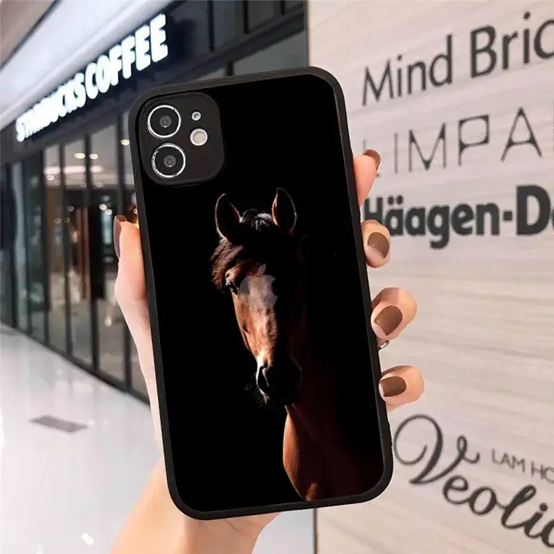 

Horse Face Phone Case Matte Transparent for iPhone 7 8 11 12 s mini pro X XS XR MAX Plus cover funda